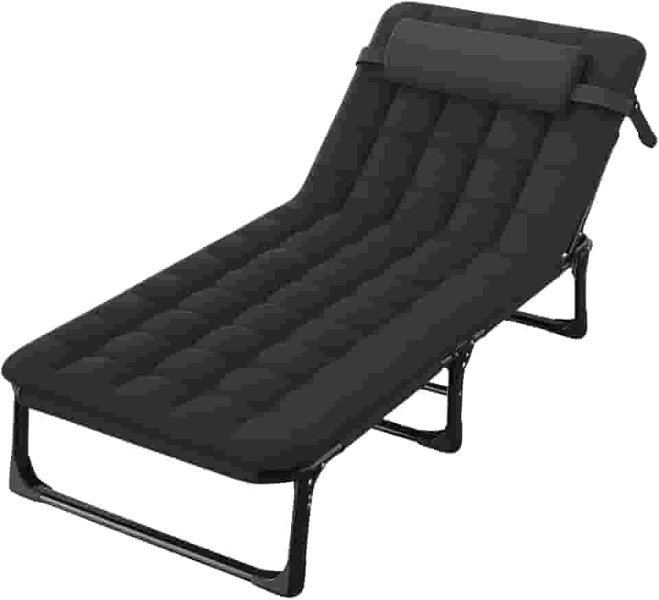 Espreguiçadeira Dobrável Reclinável Praia Piscina 4 posições Revomax Cadeira Espreguiçadeira para Piscina, Praia, Jardim e Varanda – Cama Espreguiçadeira Resistente Design Confortável e Ergonômico