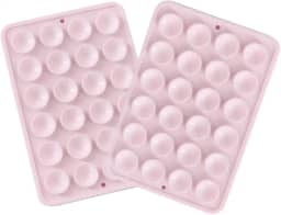 Genérico KIT com 2 Suporte Premium - Adesivo Capa de Celular com Ventosa de Sucção Silicone Telefone Iphone Android - Rosa Claro