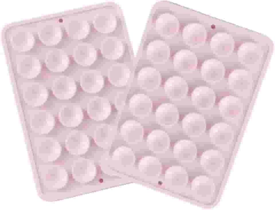 Genérico KIT com 2 Suporte Premium - Adesivo Capa de Celular com Ventosa de Sucção Silicone Telefone Iphone Android - Rosa Claro