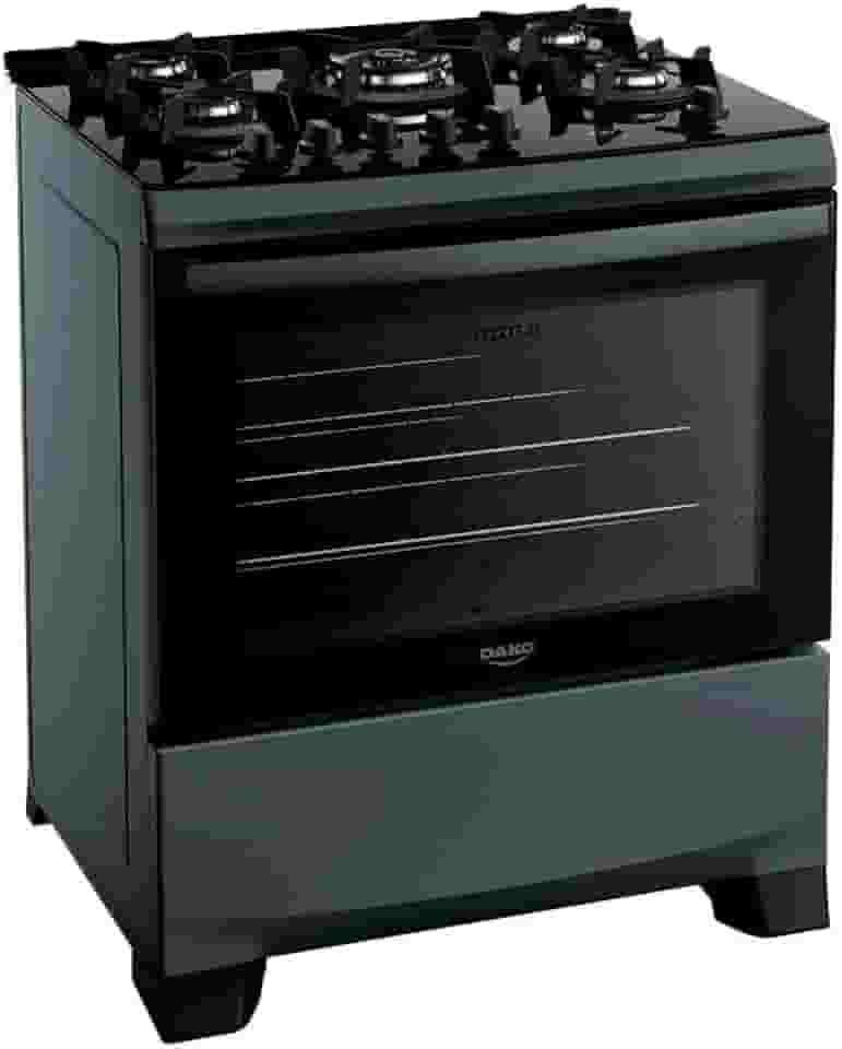 Fogão 5 bocas Supreme Timer Glass Titanium Mesa Vidro