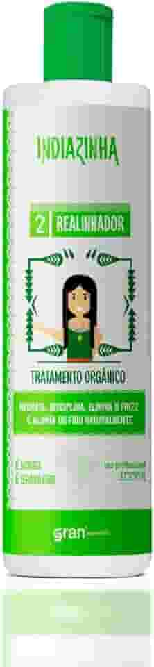 Realinhador Capilar Indiazinha 300ml Tratamento Orgânico Sem Formol Para Cabelos Lisos e Brilhantes