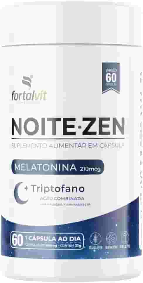 NOITE.ZEN - Melatonina 0,21 mg, L-Triptofano, Magnésio, Vitaminas B3 e B9, 60 cápsulas, 2 Meses de Uso, Fortalvit