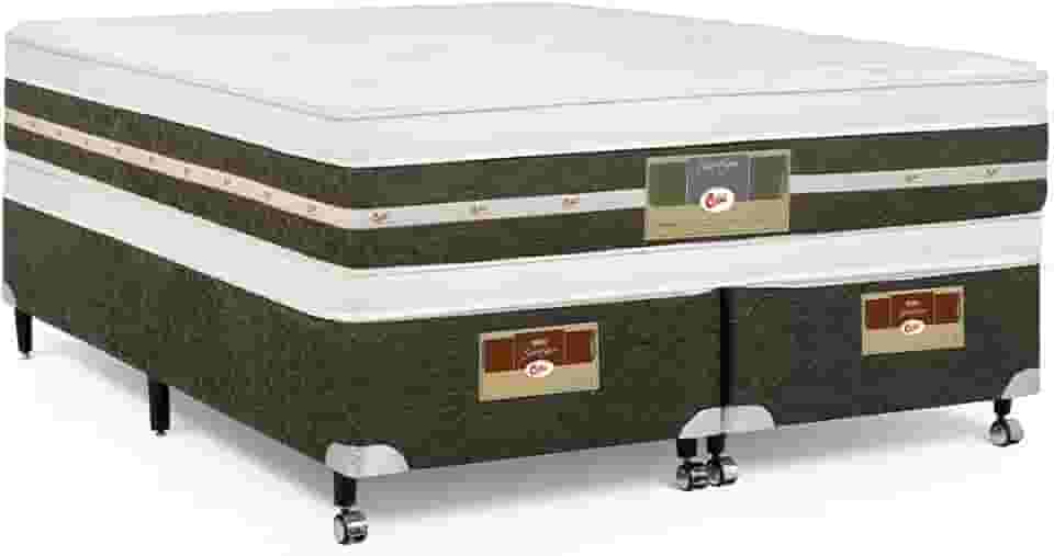 Cama Box + Colchão Castor Queen Silver Star Air Double Face Tecnopedic 158x198x61cm