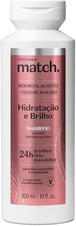 O BOTICARIO MATCH SHAMPOO HIDRATACAO E BRILHO 300ml