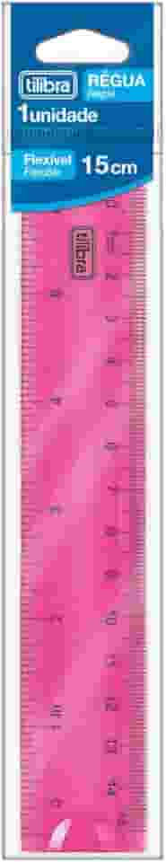 Tilibra - Régua Flexível 15cm, Rosa