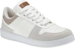 Tênis Branco Feminino Casual Confortável com Recortes Colorido Original Lóris Shoes 7802