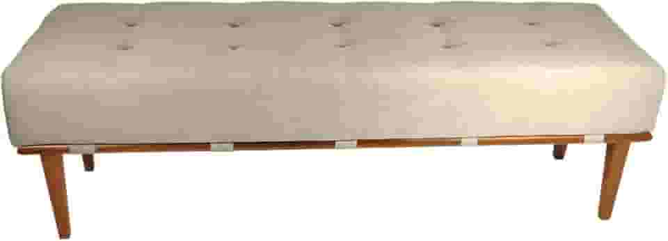 Banco Decorativo Recamier Lounge para Sala e Quarto em Linho 140cm (Bege Claro)