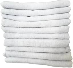 Kit 10 Panos de Chão Branco 40x65 cm – Limpeza Pesada, Saco Duplo, Algodão Grosso, Alta Absorção, Ideal para Pisos e Superfícies – Alta Durabilidade e Resistência