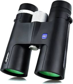 Binóculo Profissional 12x42, Lente Objetiva de Alta Definição, Visão Alargada, Preto
