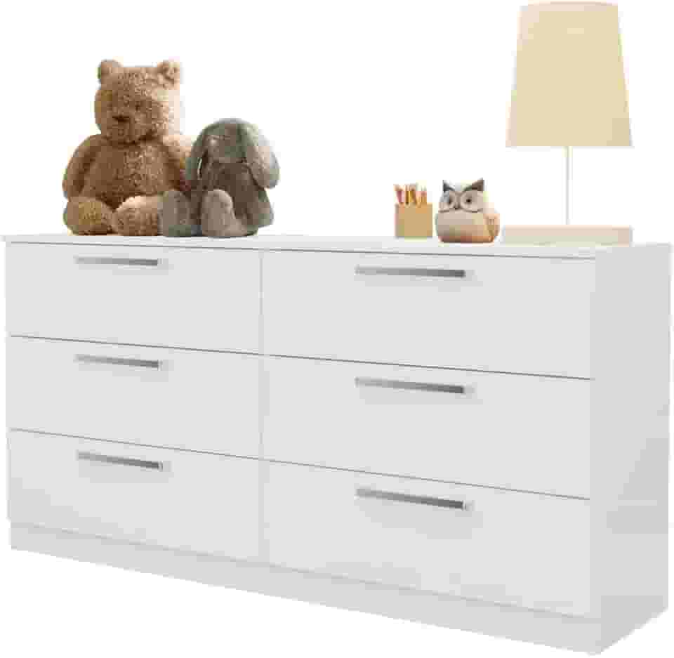 Cômoda Infantil 6 Gavetas Branco 3435 Madesa