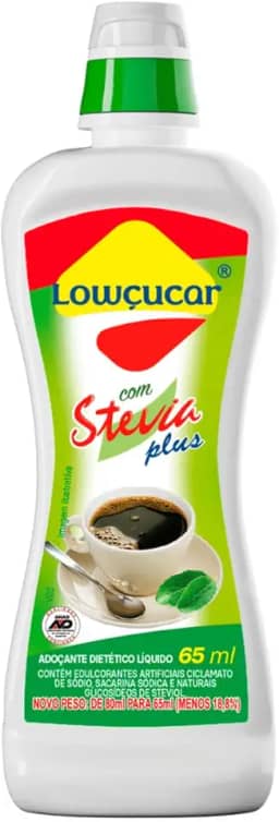 Adoçante Lowçucar Plus com Stevia Líquido 65ml