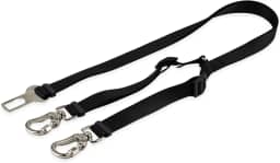 Cinto De Segurança Pet Duplo Universal Cachorro Gato Cães Gatos Carro Coleira Adaptador Ajustável (Preto)