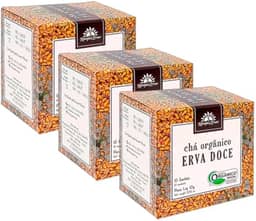 Kit 3X: Chá de Erva Doce Orgânico Kampo de Ervas 10 Sachês