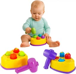 Brinquedo Educativo Para Bebe Ratta Tuff Bate Bate Martelinho Didatico Brinquedo Criança 1 ano de Idade