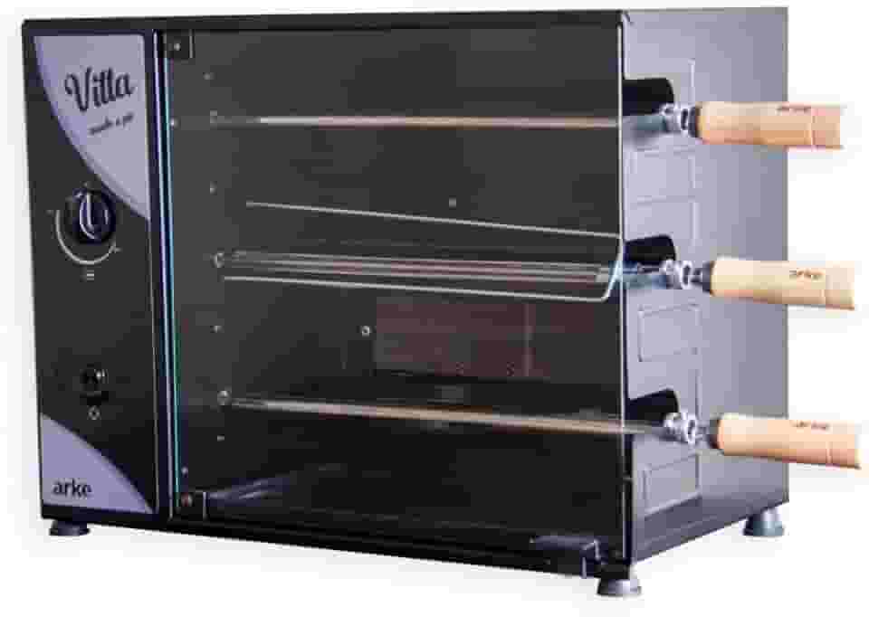 Churrasqueira a Gás Rotativa Arke Vitta 3 Espetos Preto Glp 127v