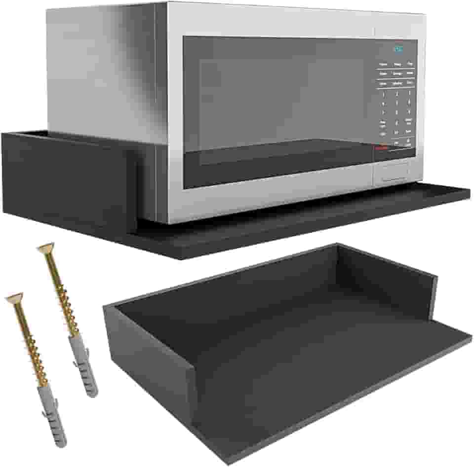 Suporte Prateleira Para Microondas Nicho Multiuso 60x40cm em Mdf Reforçado 15mm Preto