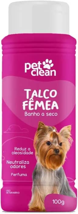 Talco Banho a Seco Femea Pet Clean 100g