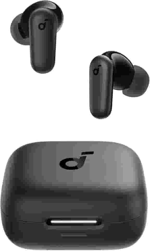 soundcore P30i da Anker, Fone de Ouvido Bluetooth 5.4 com Cancelamento de Ruído Adaptativo, Graves Poderosos, 45H de Reprodução, Estojo 2-em-1 com Suporte para Celular, IP54, Fone sem fio TWS, Preto