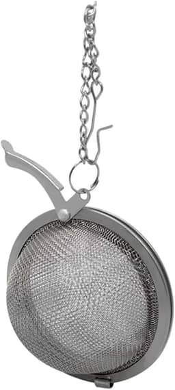 Infusor de Chá em Aço Inoxidável | Mini Coador Portátil com Corrente para Ervas e Chás em Folhas