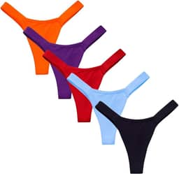 Kit 5 Calcinha Fio Dental Duplo Em Poliamida Lingerie Confortável Feminino Luxo Moda Intima