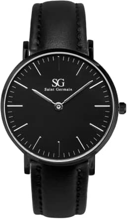 Relógio Masculino Couro Preto Murray Full Black Saint Germain 40mm