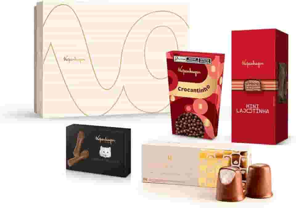 Conjunto Chocolates Clássicos Kopenhagen com 405g, Miniaturas e Caixa Presente Mães Namorados