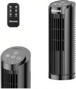 Hivento Ventilador Torre, 3 Velocidades, Oscilação Automática 70°, Controle Remoto e Toque, Temporizador 7,5h, Ventilador de Mesa/Domést, 127v