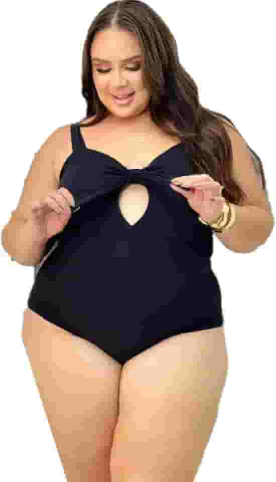 Body Plus Size Feminino Laço Nozinho Maio Praia Piscina (48-52)