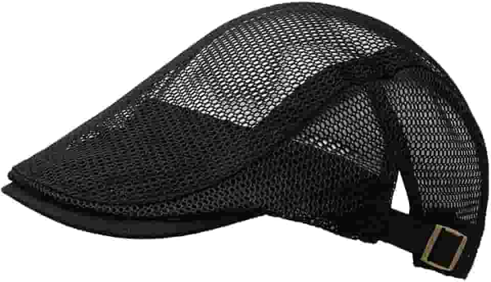 Boina masculina de malha respirável ajustável boina taxista dirigindo