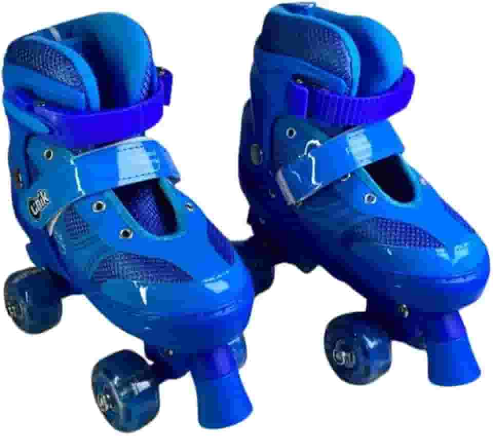 Patins Infantil com LED, 4 Rodas, Tamanho 31-34, Patins Sobre Rodas para Crianças,Patinação Rítmica - Azul