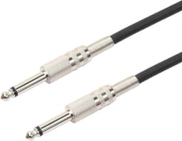 PluCable Cabo de audio P10 para P10 Mono Profissional P1050P Preto, Conexoes em metal, 5 Metros