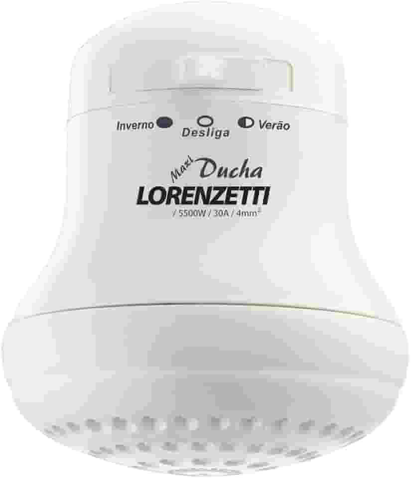 Lorenzetti Chuveiro Elétrico Branco Maxi Ducha, 5500W 110V