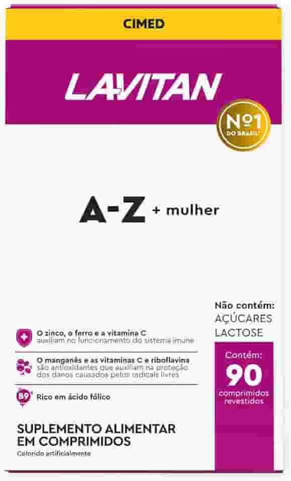 Multivitamínico Lavitan AZ Para Mulher Com 90 Comprimidos