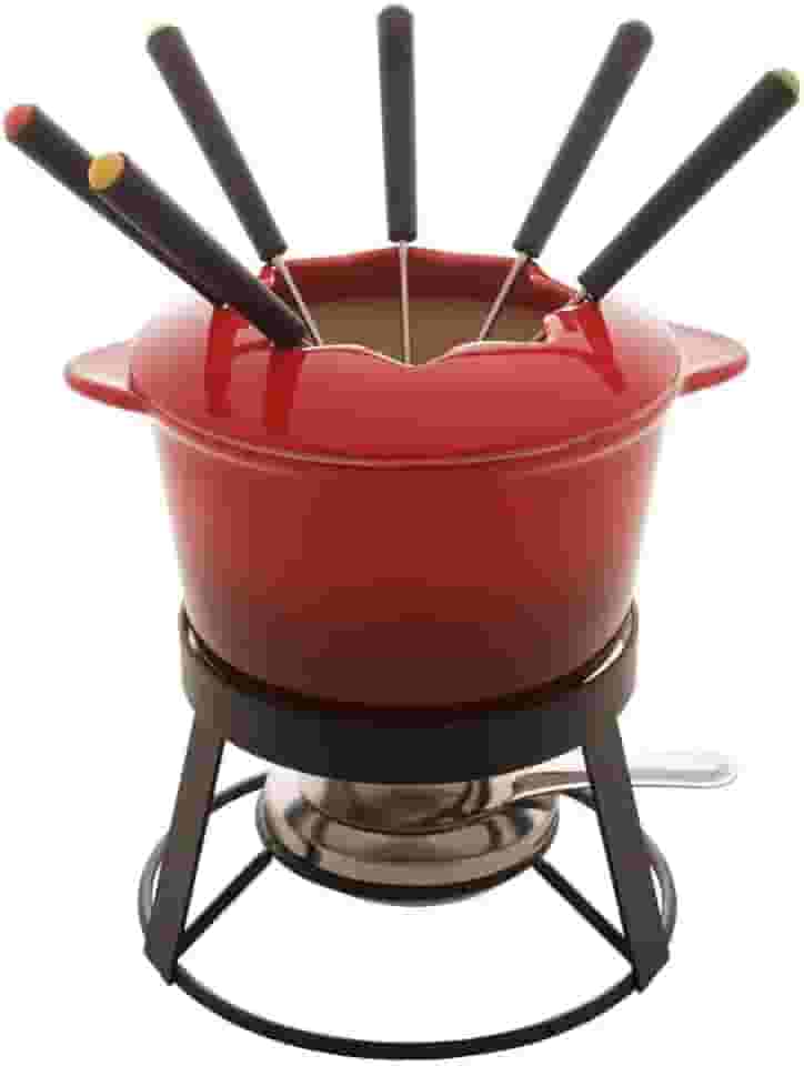 Fondue de Cerâmica Vermelho 1L 10PÇS