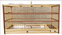 Gaiola quadrada em Madeira e Fibra para Aves: Coleira, Bigodinho, Pintassilgo, Papa-capim, Caboclinho, Canário e outras