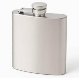 Cantil de Bolso em Aço Porta Bebida Inoxidável 160ml Design Clássico Acabamento Prateado Premium