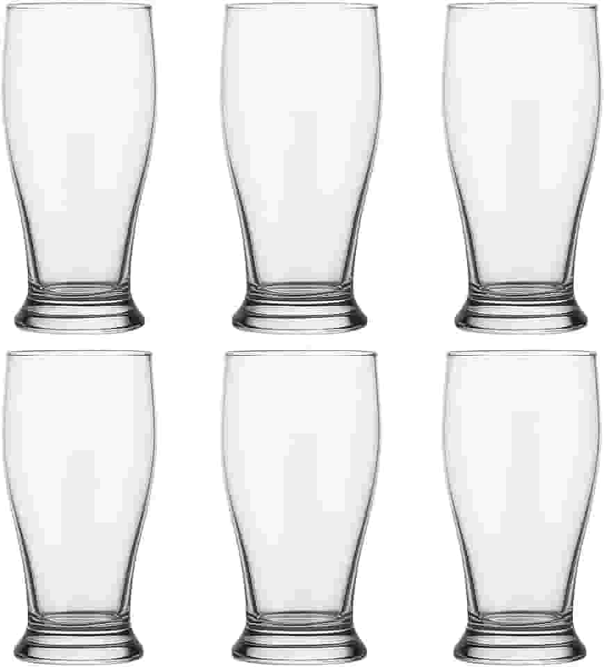 Copo de Cerveja Tulipa 200 ml de Vidro – Kit com 6 Unidades | Design Clássico, Transparente e Sofisticado para Cervejas Pilsen, Lager e Weiss