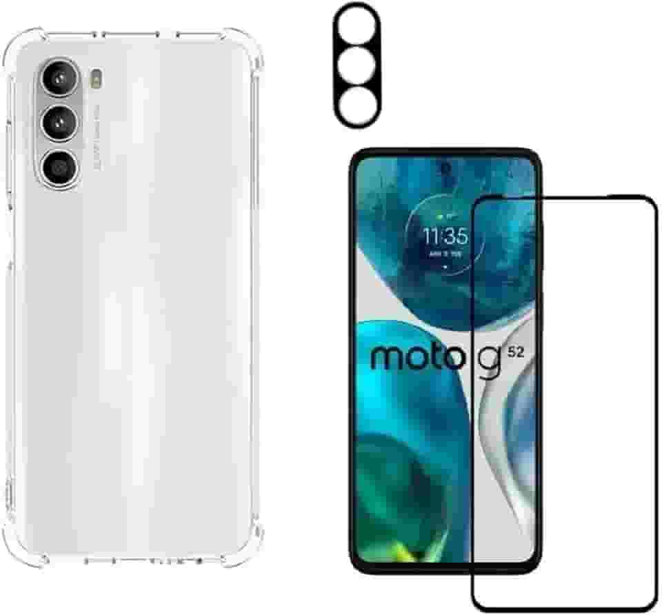 Capa Capinha Para Moto G52 + Película de Vidro 3D + Película de Câmera - Phone Palace