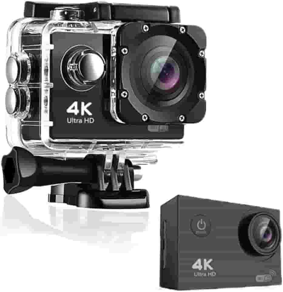 Filmadora 4K, Camera Filmadora, 4K Câmera à Prova d'água Subaquática de 20MP com EIS, Câmera de Ação, Camera 4K, Camera para Capacete de Moto, Câmera Sports Prova d´água Fotográfica, A-54