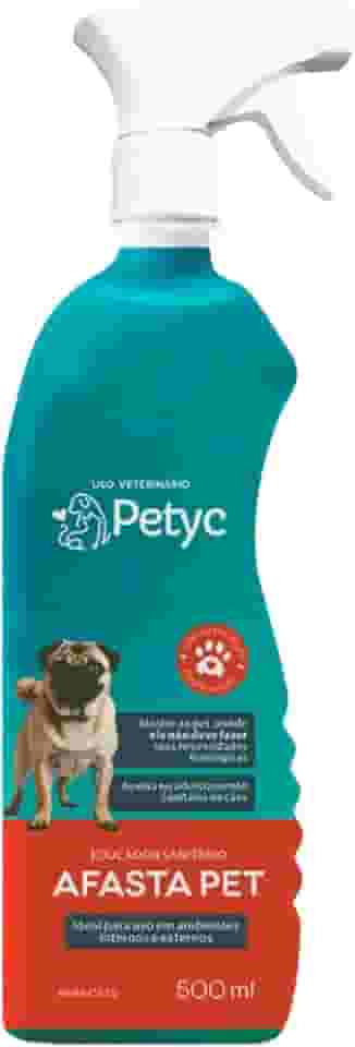 Afasta Pet Cães e Gatos 500 ml PETYC Repelente Adestrador Spray Produto Petshop Super Eficaz