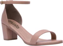 Sandália Feminina Salto Grosso Médio Confortável Basico