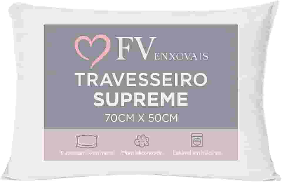 Travesseiro Antialérgico Toque Macio Textura Firme Lavável na Máquina Fibra Siliconada Tamanho Padrão 70x50 (1)
