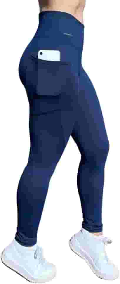 Element Fit Calça Legging Suplex Poliamida Com Bolso Lateral Azul Feminino Adulto Justo Skinny Cintura Alta Correr