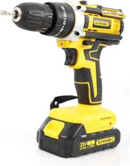 Bomvink Parafusadeira/Furadeira 21V, Motor Brushless, Bateria de Lítio 1.3Ah Removível, LED