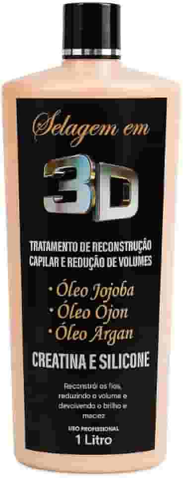 Selagem 3D Profissional 1L – Tratamento Capilar de Reconstrução, Nutrição e Brilho, Com Óleos de Jojoba, Ojon e Argan, Compatível Todos Tipos de Cabelo, Uso Profissional
