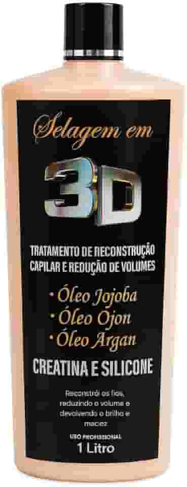 Selagem 3D Profissional 1L – Tratamento Capilar de Reconstrução, Nutrição e Brilho, Com Óleos de Jojoba, Ojon e Argan, Compatível Todos Tipos de Cabelo, Uso Profissional