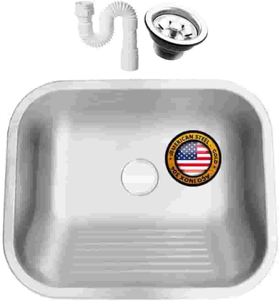 Tanque Inox Lavanderia 50X40x23 Fosco Acetinado - Sobrepor E Embutir + Válvula + SiFão