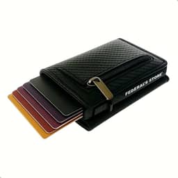 Carteira Masculina Rfid Antifurto Com Fecho Magnetico Imã Slim Compartimento Exclusivo Para Cnh Dinheiro Compacta do Futuro Completa Inteligente Mágica Porta Cartão Pop Up ML04 Federal's Store