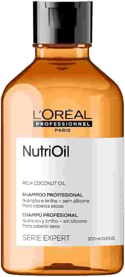 L'Oréal Professionnel NutriOil, Shampoo de Nutrição Intensa com Óleo de Coco, Ideal para Cabelos Secos e Sem Brilho, Limpeza Suave, Mais Maciez e Brilho 300ml