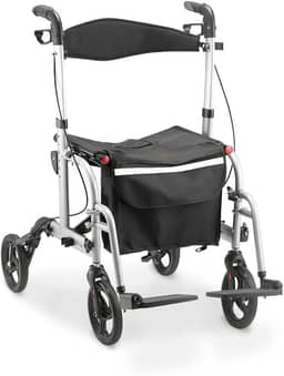 Dellamed - Andador para Idoso Adulto com Rodas e Assento Dobrável 135kg D15